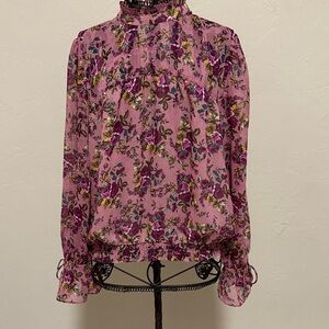 Express Pink Floral Blouse